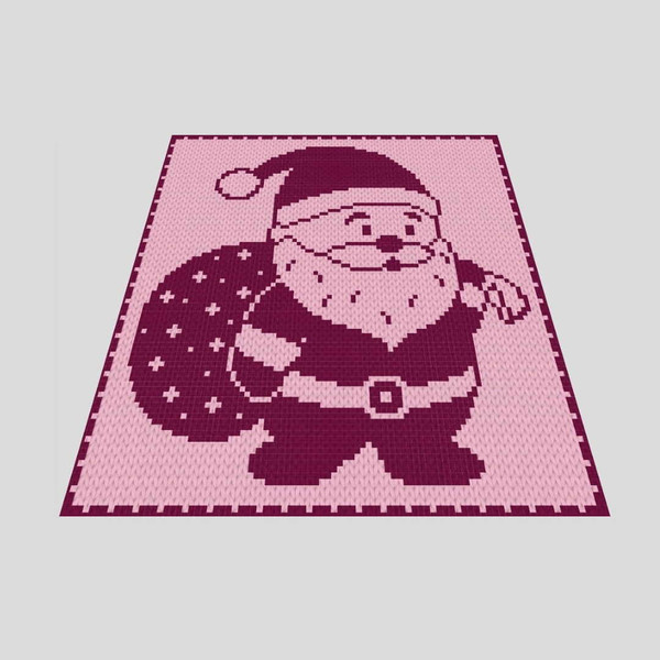 loop yarn-finger-knitted-Santa Claus-blanket-4