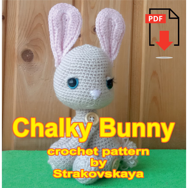 Crocheted Bunny Chalky sitting