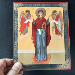 The Unbreakable Wall the Mother of God | Gold foiled icon | Inspirational Icon Decor| Size: 8 3/4"x7 1/4"