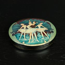 Swan Lake lacquer box ballet unique hand-painted art gift