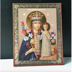 Unfading Flower Mother of God | Inspirational Icon Decor| Size: 5 1/4"x4 1/2"