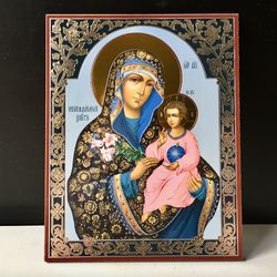 Unfading Flower Mother of God | Inspirational Icon Decor| Size: 5 1/4"x4 1/2"