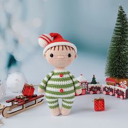Crochet patter baby doll, crochet paterns Christmas doll, amigurumi crochet pattern, crochet tutorial, amigurumi doll.