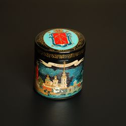 St Petersburg landmarks lacquer box hand-painted Russian boxes art