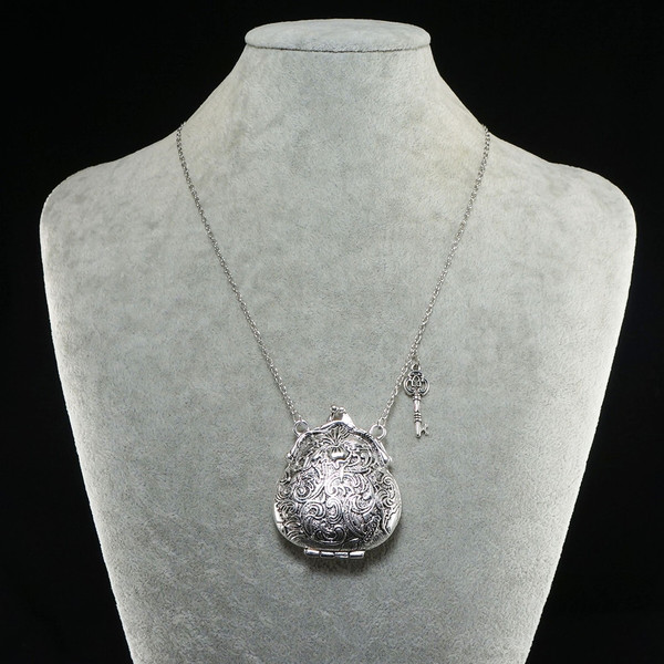 tiny-silver-bag-purse-locket-keepsake-pendant-necklace-key-charm-necklace-jewelry