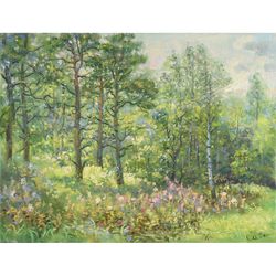 Nature Painting Landscape Forest Original Artwork Summer Plein Air Impressionism Wall Art