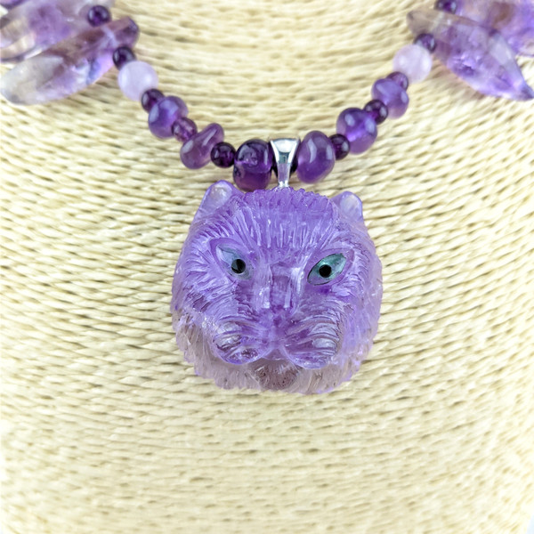 Amethyst 2025 cat necklace