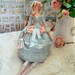 Marie Antoinette Tilda Doll Doll For Girlfriend Tilda Home Decor Collectible Doll Interior Doll Princess Doll Queen