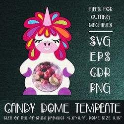 unicorn candy dome | paper craft template