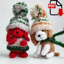 Puppy outfits knitting pattern. Only English PDF.