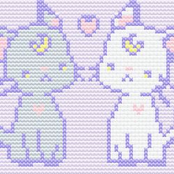 Easy cross stitch pattern, simple pastel embroidery pattern, fun embroidery for begginers for kids