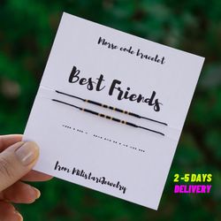 BEST FRIENDS morse code set of two bracelets, best friend gifts, friendship bracelet, matching bracelets for best friend