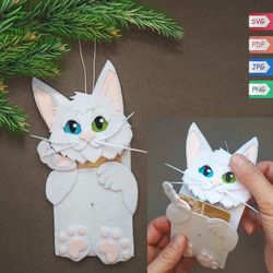 Christmas Gift Card Holder Felt Pattern , Animals ornaments svg files for cricut Christmas , Christmas candy box