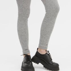 Grey wool gaiters for women, warm leggings. Wool leg warmers. Winter warm leg warmers. Hand knitted flip flop socks.