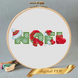 noel pattern pdf cross stitch diy christmas embroidery