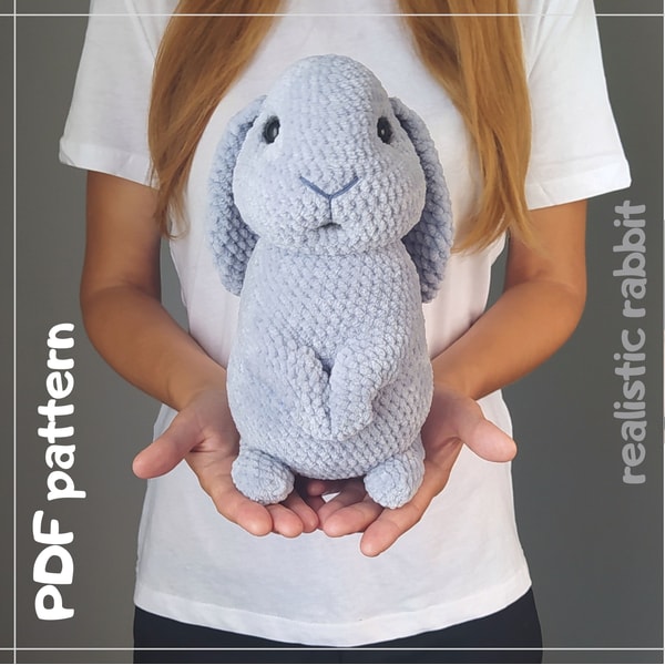 Bunny crochet pattern realistic rabbit amigurumi | Inspire Uplift