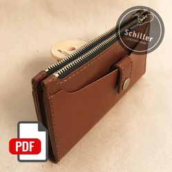 Double Long wallet - Leather pattern - PDF Download - Leather Craft