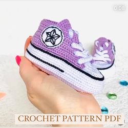 CROCHET PATTERN converse for baby booties boy sneakers  girl shower gift future mother moccasins newborn slippers boy