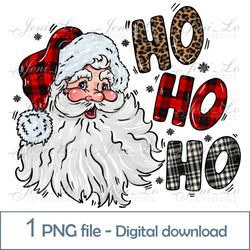 santa claus ho ho ho 1 png file merry christmas clipart buffalo plaid design love santa sublimation digital download