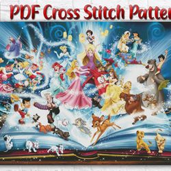 Disney Cross Stitch Pattern / Mickey Mouse Cross Stitch Pattern / Magic Book Cross Stitch Chart / Instant PDF Pattern