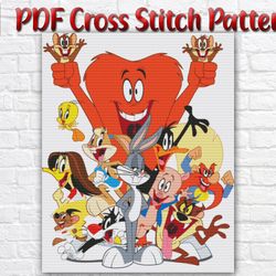 Looney Tunes Cross Stitch Pattern / Bugs Bunny Cross Stitch Pattern / Tweety Cross Stitch Pattern / Roger Rabbit Chart