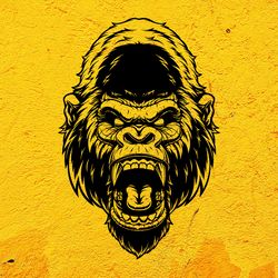 Angry Gorilla Face Sticker A Wild Animal, Gorilla Head, Car Sticker Wall Sticker Vinyl Decal Mural Art Decor