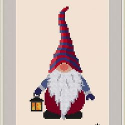 christmas gnome 2 cross stitch pattern pdf compatible pattern keeper