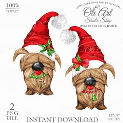Christmas Dog Digital Clip Art. Cute Characters. Hand Drawn graphics. Digital Download. OliArtStudioShop