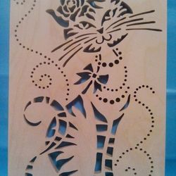 Digital Template Cnc Router Files Cnc Kitty Files for Wood Laser Cut Pattern