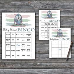 60 Penguin Baby Shower Bingo Cards,Penguin Baby Shower Bingo Games,Printable Baby Shower Bingo Cards--384