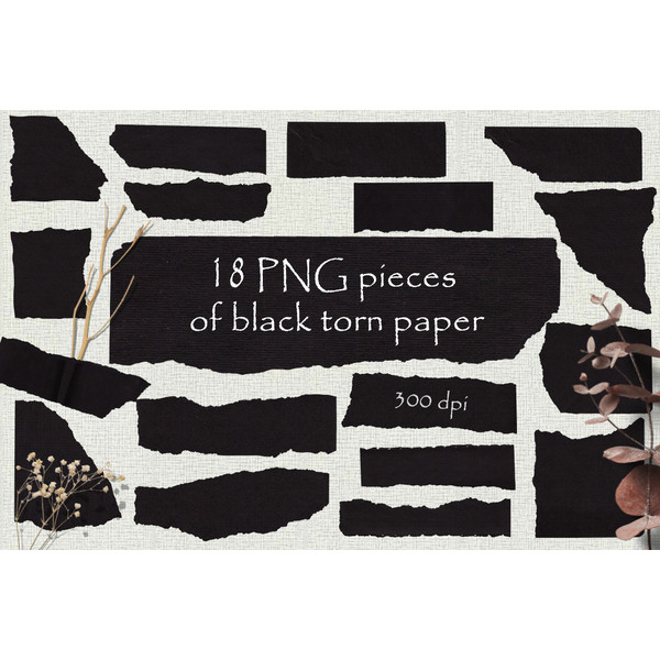 PNG set of pieces of black torn paper.jpg
