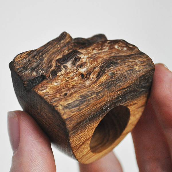 large wooden ring with live edge 2