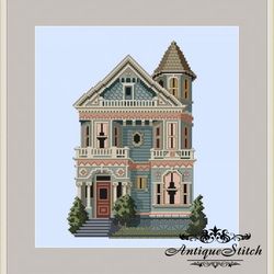 046 Beulah St. Victorian House Cross Stitch Pattern PDF Victorians Across America Compatible Pattern Keeper