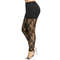 Plus size black Lace floral Leggings Womens Pattern Tights  Ankle flowers pattern roses