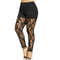 Plus size black Lace floral Leggings Womens Pattern Tights  Ankle shorts flowers pattern