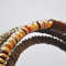 multi-row crochet choker wood amber beads 2