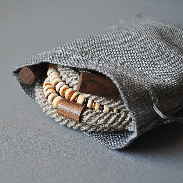 crochet multi-row choker in a pouch