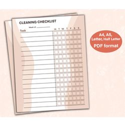 Cleaning Checklist, Cleaning Schedule, Cleaning Planner, Cleaning Printable, Weekly Cleaning, Cleaning List, Daily Clean
