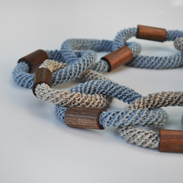 wooden element on crocheted cord 2