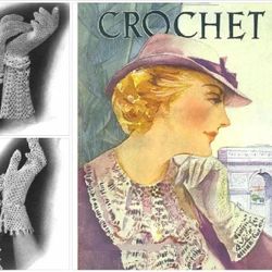 Digital | Vintage Crochet Pattern Gloves Hats Belts Collars | Vintage 1920s | ENGLISH PDF TEMPLATE