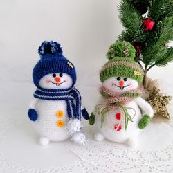snowman, pdf pattern, christmas present, christmas, New Year, amigurumi, gift