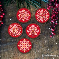 Christmas Snowflakes Cross Stitch Pattern, Snowflake Embroidery, Modern Cross Stitch, Christmas Decor