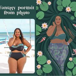 custom portrait from photo (fantasy), personalized gift, digital