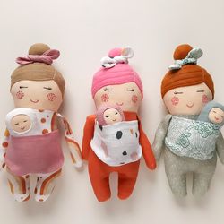 Mommy and Baby Doll Sewing Pattern PDF - Mom Doll with Doll Carrier Sewing Pattern