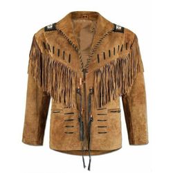 western american fringed leather coat