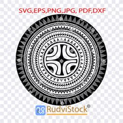 Tribal Svg. Polynesian tribal tattoo circle mandala pattern