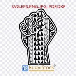 Tribal Svg. Samoan tattoo fist pattern