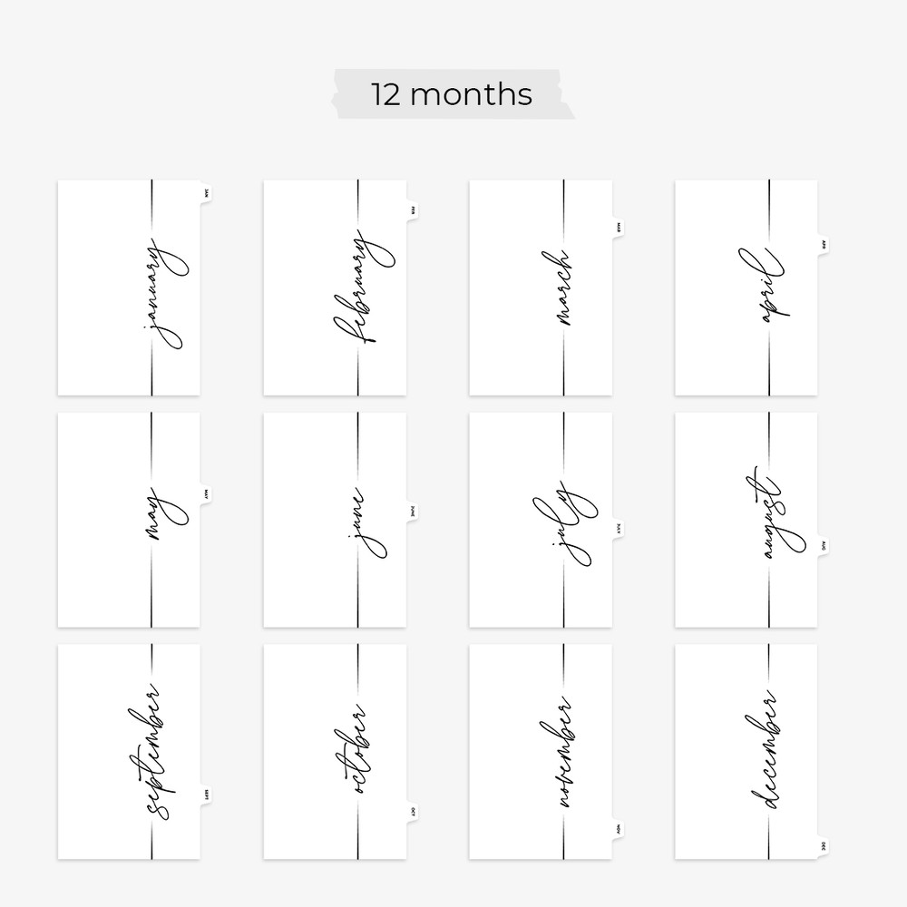 12 planner dividers