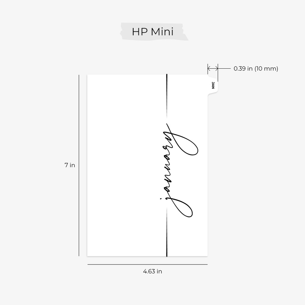 HP Mini planner dividers