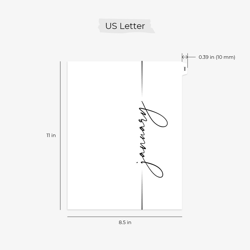 US Letter planner dividers